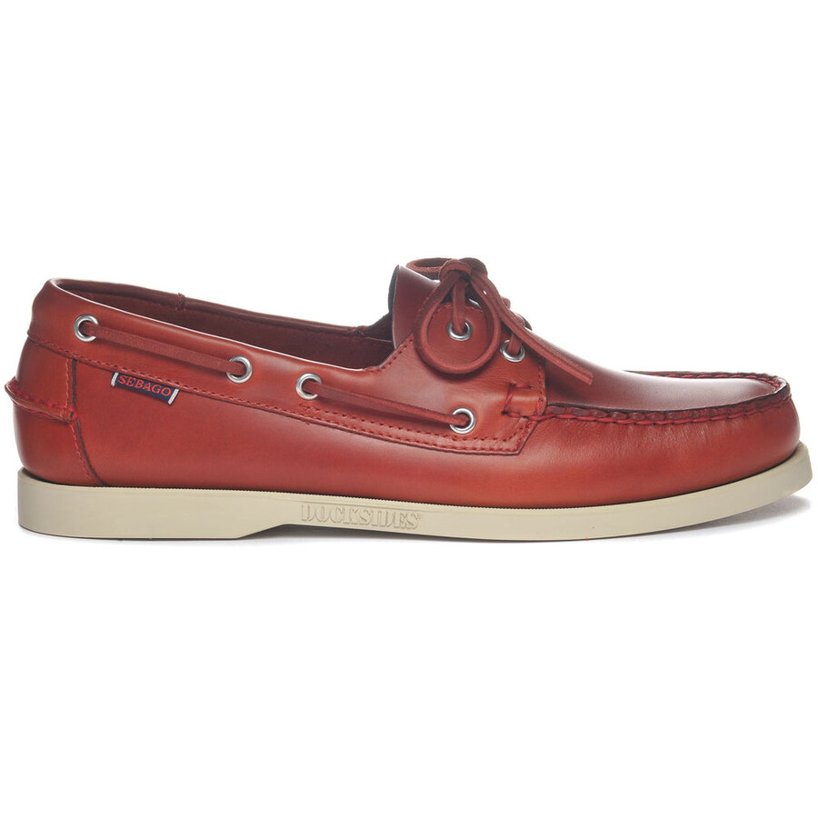 docksides portland waxed dk red
