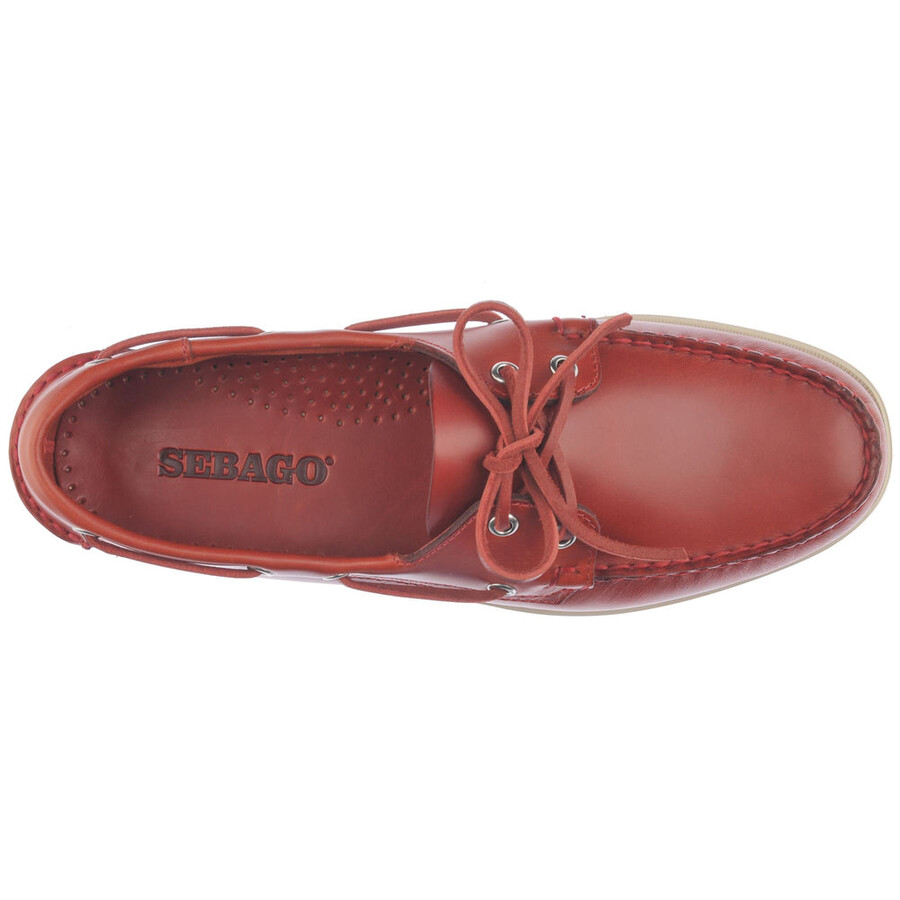 docksides portland waxed dk red